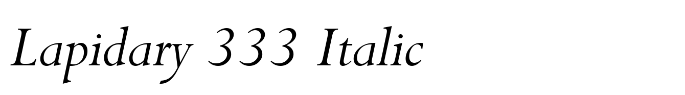 Lapidary 333 Italic